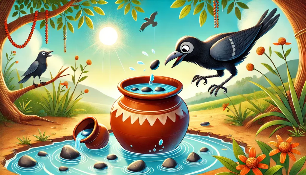 The Crow and the Pot Story - బహుభాషా కథ (Telugu & English)